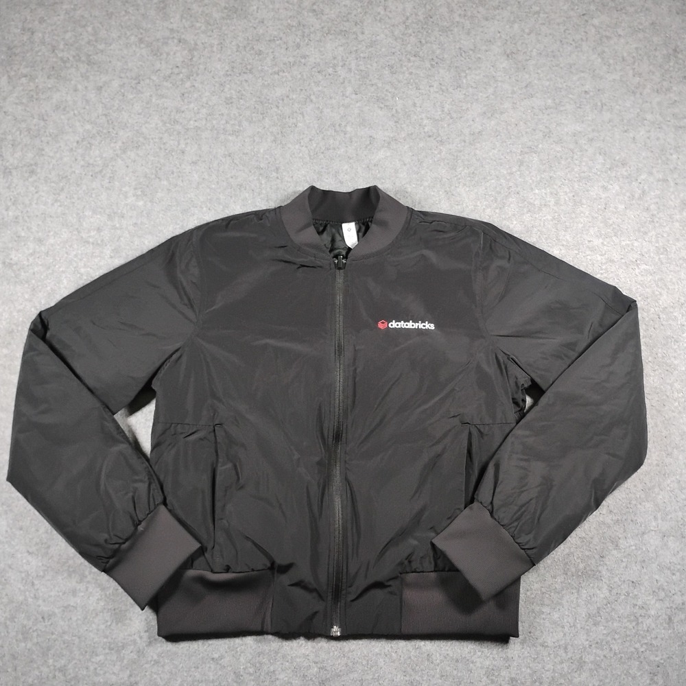 Lululemon Non-Stop Bomber Jacket Women 8 Black Reversible Databricks Tech Promo